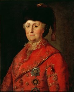 Retrato de Catalina II la Grande (1729-96) en un traje de viaje, 1787